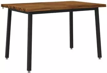 vidaXL Esstisch Akazienholz massiv, natur/schwarz, 110x55x75cm