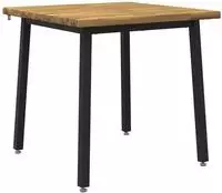 vidaXL 60 x 55 x 75 cm Massivholz Akazie Wei&szlig; und Schwarz Rechtwinklig