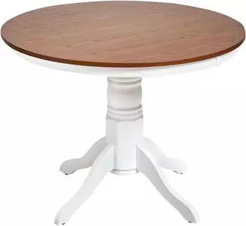 Beliani Akron runder Esstisch braune Esche, Holz-Mittelfu&szlig;, &oslash;100cm