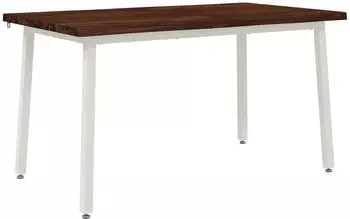 vidaXL Esstisch Akazienholz massiv 140x80x75cm dunkelbraun/wei&szlig;