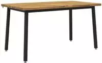 vidaXL 140 x 70 x 75 cm Massivholz Akazie Wei&szlig; und Schwarz