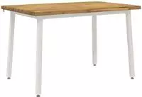 vidaXL 140 x 70 x 75 cm Massivholz Akazie Wei&szlig; Rechtwinklig