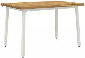 vidaXL Esstisch Akazienholz massiv wei&szlig; 140x70x75cm
