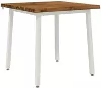 vidaXL 90 x 90 x 75 cm Massivholz Akazie Nat&uuml;rlich und Wei&szlig;