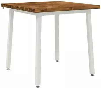 vidaXL Esstisch Akazienholz massiv 90x90x75cm, natur/wei&szlig;