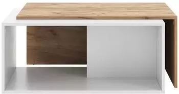 VICCO Couchtisch Paul Wei&szlig;/Goldkraft Eiche, 90x48cm (54644)