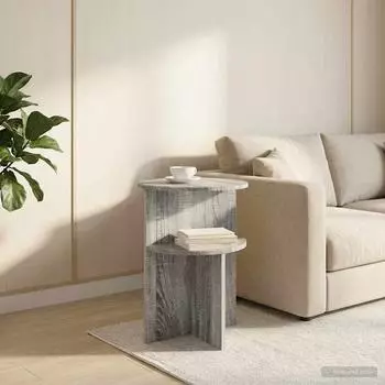 vidaXL Beistelltisch grau Sonoma &Oslash; 39,5 x 55 cm, Holzwerkstoff