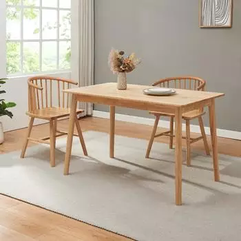 en.casa Klijori Esstisch rechteckig, Holz natur, 140x70x74cm