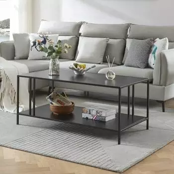 en.casa Kumlinge Couchtisch Metall, schwarz, 110x55x47cm (800000423001)