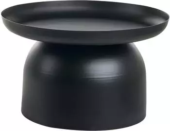 Beliani Torrens Couchtisch Metall rund, schwarz
