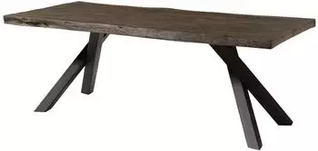 Massivmoebel24 FREEFORM 5 Esstisch Mangoholz 180x90cm grau lackiert, A-Gestell anthrazit (09-108-844-2241)