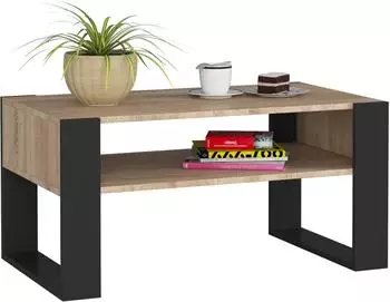 RAUMHIRSCH DOMI Couchtisch rechteckig, Eiche Sonoma/schwarz, 92x45x53cm (800001324669)