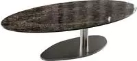 DELIFE Couchtisch Edge Oval 140x80 cm Keramik Emperador Extra Lucidato...
