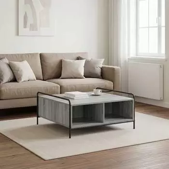 vidaXL Couchtisch Sonoma-grau 90x90x41cm Holzwerkstoff
