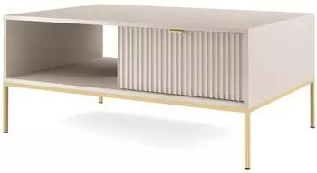 Feldmann-Wohnen Nova Couchtisch 104x68x46cm, 2 Schubladen, Kaschmir/gold
