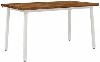 vidaXL Esstisch Akazienholz massiv 120x90x75cm, natur/wei&szlig;
