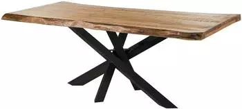 Massivmoebel24 FREEFORM 5 Esstisch Mangoholz 180x90cm, natur lackiert, Mikado-Beine anthrazit (09-108-844-9233)