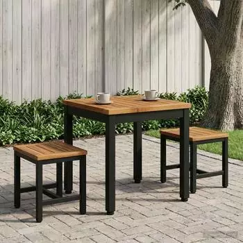 vidaXL Couchtisch natur und schwarz 40x40,5x36cm