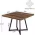 LuxusKollektion Quadratischer Esstisch 80x80cm, Metallfuß, rustikal braun/schwarz
