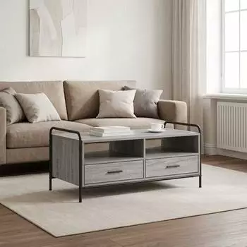 vidaXL Couchtisch Sonoma-grau 99,5x49x46cm Holzwerkstoff