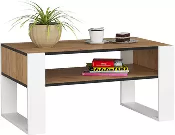 RAUMHIRSCH DOMI Couchtisch rechteckig, Eiche Craft/weiß, 92x45x53cm