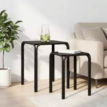 vidaXL Beistelltisch schwarz, Eichenoptik, 41x40x50cm (8013644)