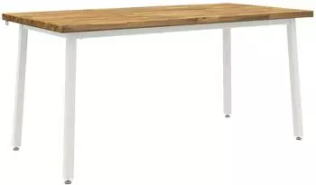 vidaXL Esstisch Massivholz Akazie wei&szlig; 160x80x75cm (3425033)