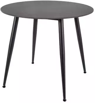 Feldmann-Wohnen Rion Esstisch rund, Keramik Marmor Optik, Metallgestell schwarz, 90x76cm