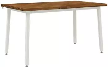 vidaXL Esstisch Akazienholz massiv 140x80x75cm, natur/wei&szlig;