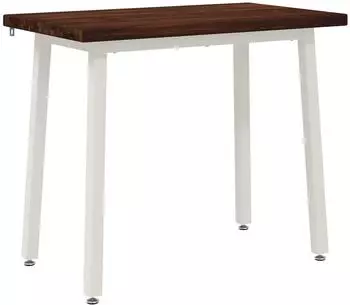vidaXL Esstisch Akazienholz massiv 110x55x75cm, dunkelbraun/wei&szlig;