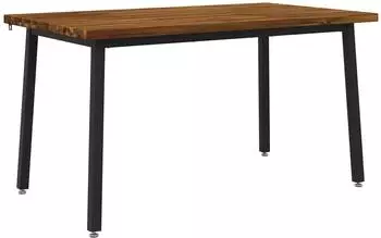 vidaXL Esstisch Akazienholz massiv, natur/schwarz, 140x80x75cm