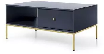 Masseno Mondo Couchtisch 103,5x46,2x68cm, dunkelblau, 2 Schubladen (800001095203)