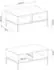 Masseno Mondo Couchtisch 103,5x46,2x68cm, dunkelblau, 2 Schubladen (800001095203)