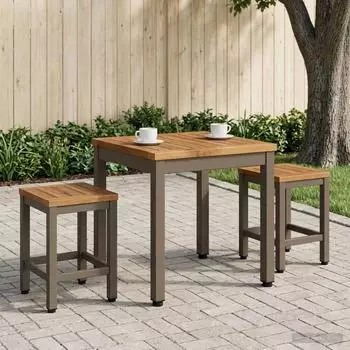vidaXL Couchtisch Akazienholz massiv, natur und kaffee, 40x40,5x36cm