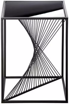 Gilde Ray Beistelltisch quadratisch, Glas/Metall, schwarz (74837)