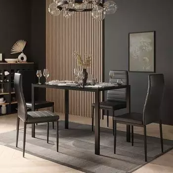 VICCO Grand Esstisch Glas, schwarz, 120x70cm (61471)