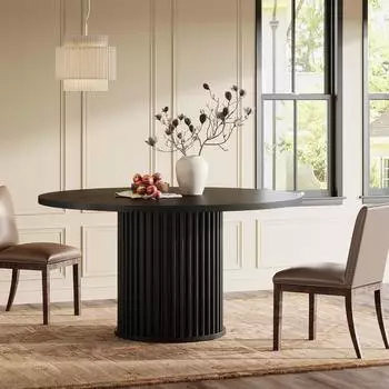 LuxusKollektion Esstisch rund, schwarz, Metallgestell, Ø120cm