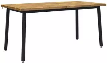 vidaXL Esstisch 160x70x75cm Massivholz Akazie, wei&szlig;