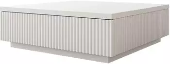 Mirjan24 Locta Couchtisch mit 2 Klappen, wei&szlig; (80x26x81cm)