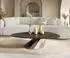 DeLife Edge Couchtisch oval 140x75cm Keramik Laminam® Noir Desir, Edelstahl gebürstet (42802)