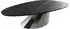 DeLife Edge Couchtisch oval 140x75cm Keramik Laminam® Noir Desir, Edelstahl gebürstet (42802)