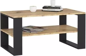 RAUMHIRSCH ALEX Couchtisch rechteckig, Eiche Artisan/schwarz, 92x53x45cm (800001324678)