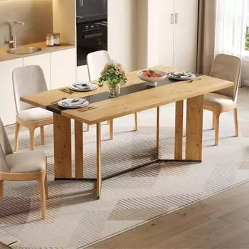 LuxusKollektion Esstisch Holz skandinavisch, Eichenoptik, 150cm, braun