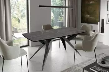 WFL GROUP Trax ausziehbarer Esstisch, Marmor Schwarz, 200-280cm (800001124058)