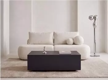 WFL GROUP Noma Couchtisch rechteckig, schwarz, mit versteckten Rollen, 90x55x28cm (800002023092)