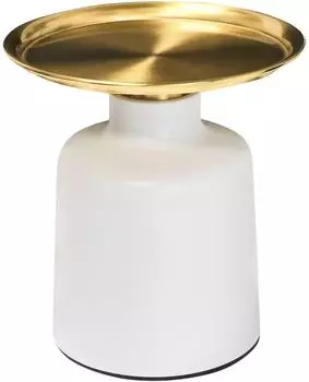 Beliani Dove Beistelltisch Metall, wei&szlig;/gold (800001909767)