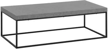 Wohnling Couchtisch rechteckig 120x60x38cm Beton-Optik grau Metallbeine (WL6.919)