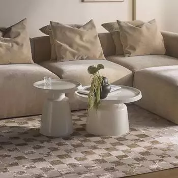 Selsey Brin Couchtisch-Set, 2-teilig, Metall, cremewei&szlig; (MM5900898199129)