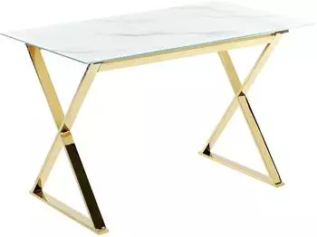 Beliani Attica Esstisch Marmor-Effekt, Glas, 120x70cm