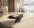 DeLife Edge Couchtisch oval 140x80cm, Keramik dunkelbraun, Edelstahl gebürstet (42766)